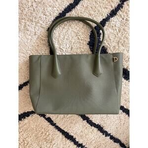 Dagne Dover Classic Signature Vegan Tote - Olive Green Recycled materials